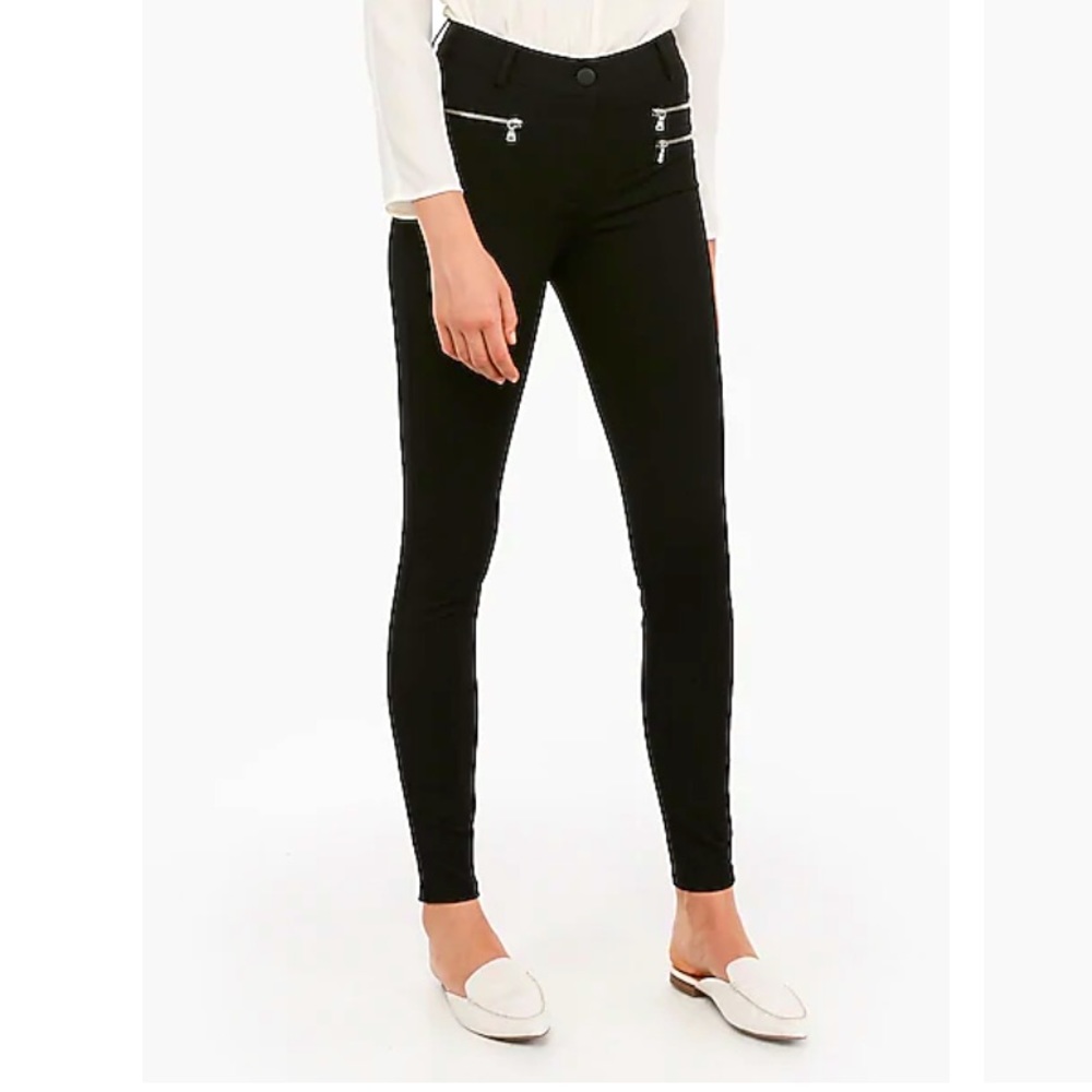 Express High Waisted Zip Detail Leggings Size 6
